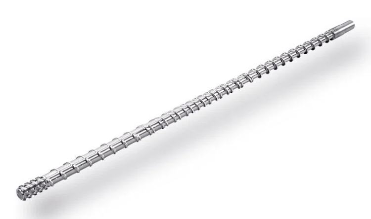 Screw barrel for pipe production line